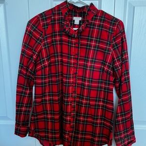j crew plaid button up shirt
